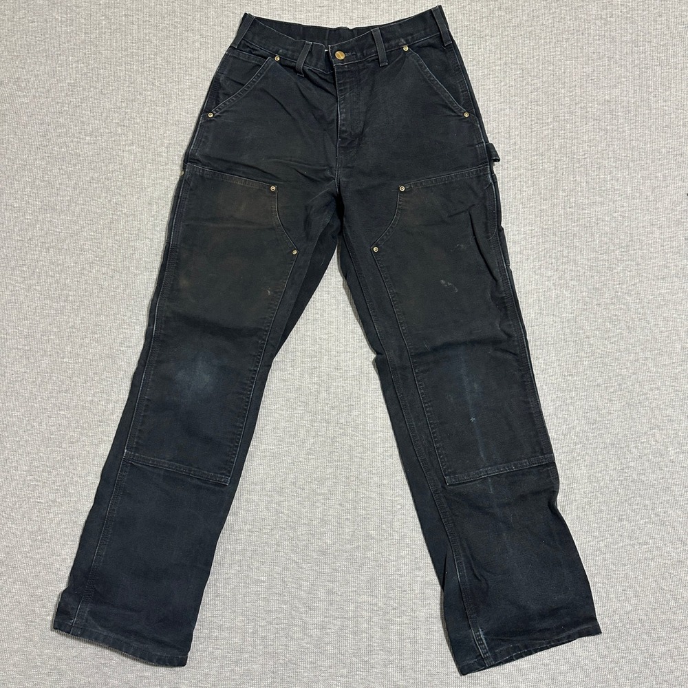 Carhartt Double Knee Pants 29x31 Black Loose Original Fit Vintage Workwear